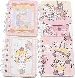 Cute Small Spiral Notebook Set with 4 Styles