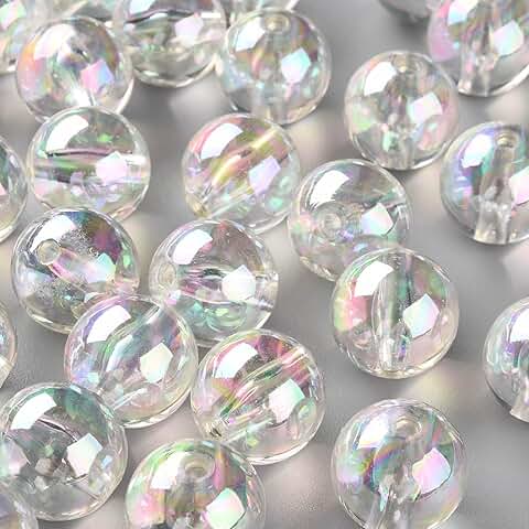 111 Pcs Colorful Transparent Acrylic Beads for Jewelry Making
