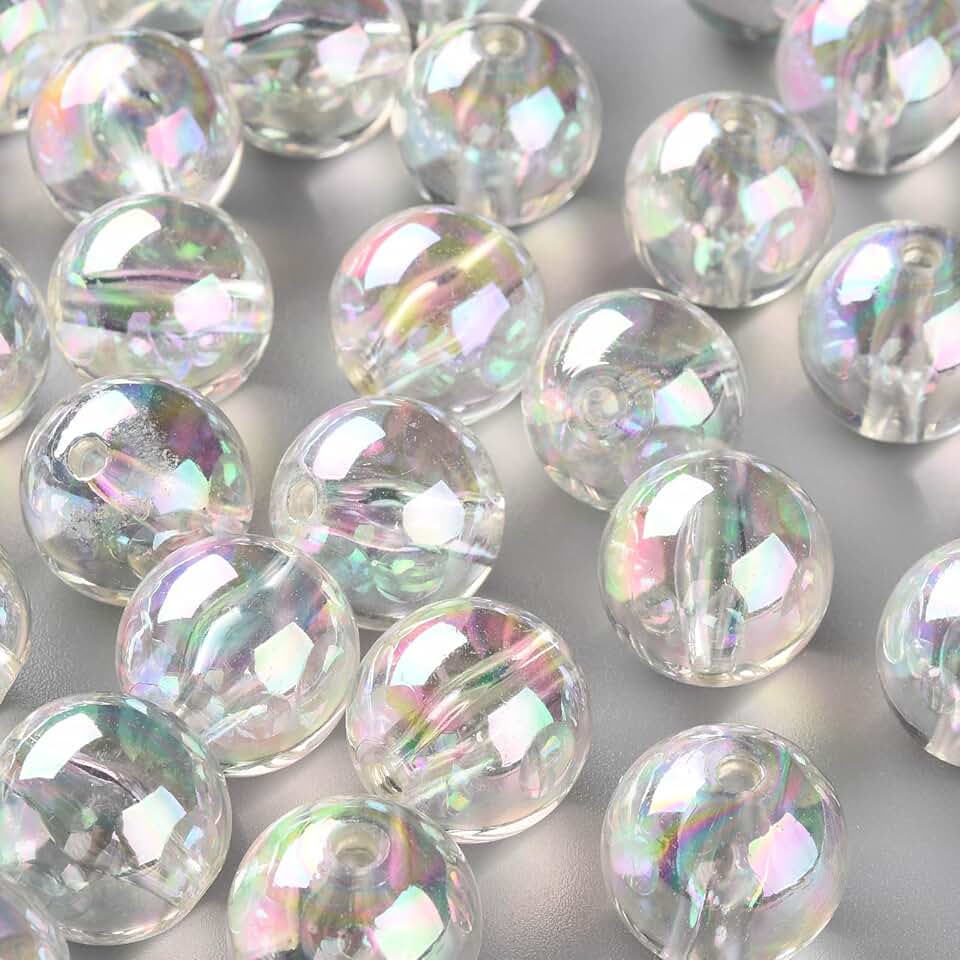 111 Pcs Colorful Transparent Acrylic Beads for Jewelry Making