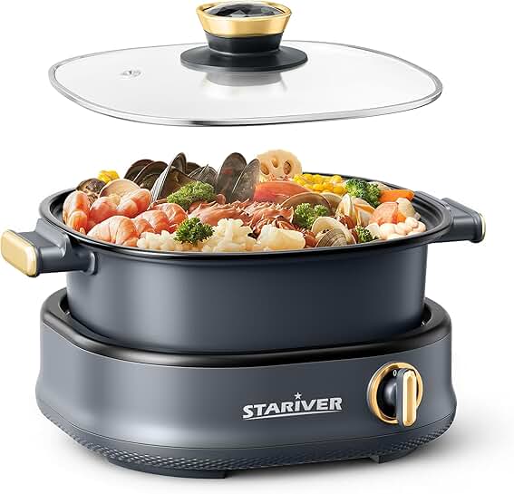 3L Dual-Control Electric Hot Pot with Removable Pot