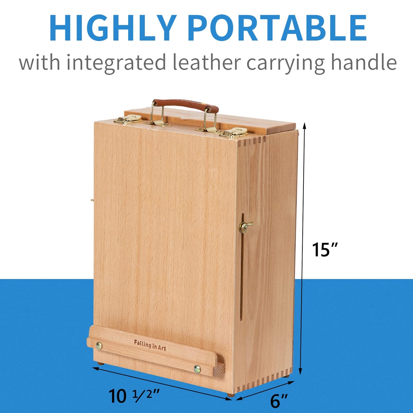 Wooden Beechwood Tabletop Easel with Storage Drawers