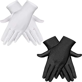 Two Pairs of Women's Short Stretchy Spandex Gloves
