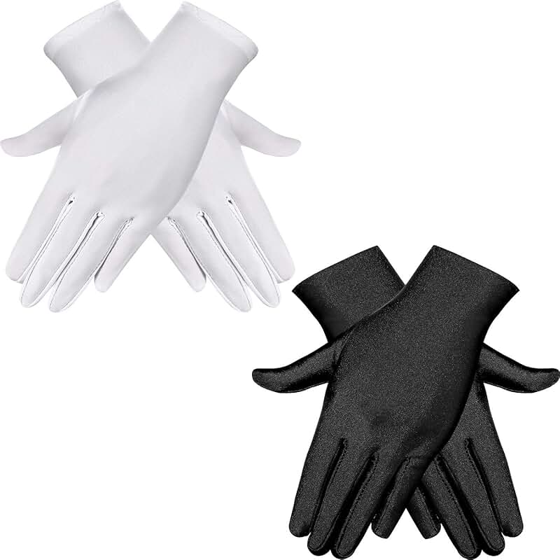 Two Pairs of Women's Short Stretchy Spandex Gloves