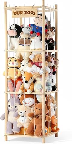 Wooden Stuffed Animal Storage with Elastic Cords