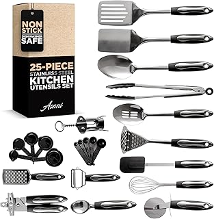 25-Piece Stainless Steel Kitchen Utensil Set