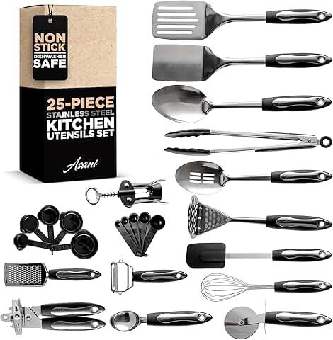 25-Piece Stainless Steel Kitchen Utensil Set