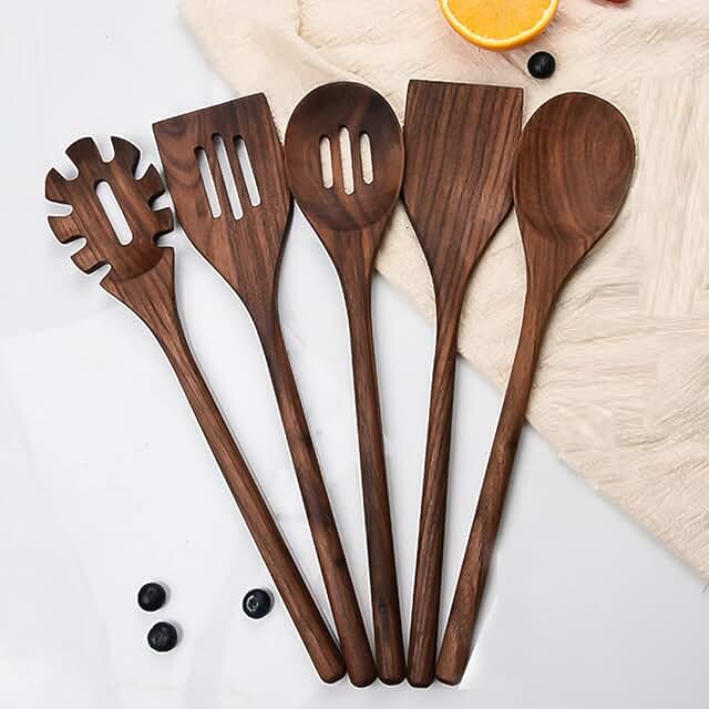 Wooden Kitchen Utensils Set, 5 Pieces