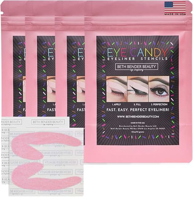 Reusable Cat and Winged Eyeliner Stencils, 96 Pieces