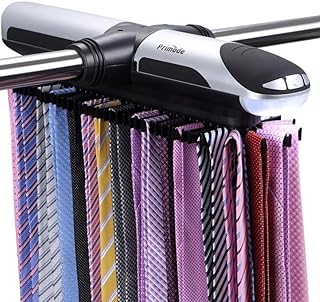 Motorized Tie and Belt Organizer with LED Lights
