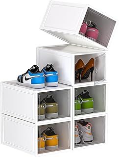 Set of 6 Large Clear Shoe Storage Boxes