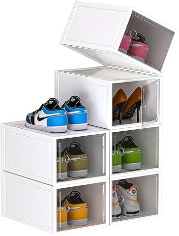 Set of 6 Large Clear Shoe Storage Boxes