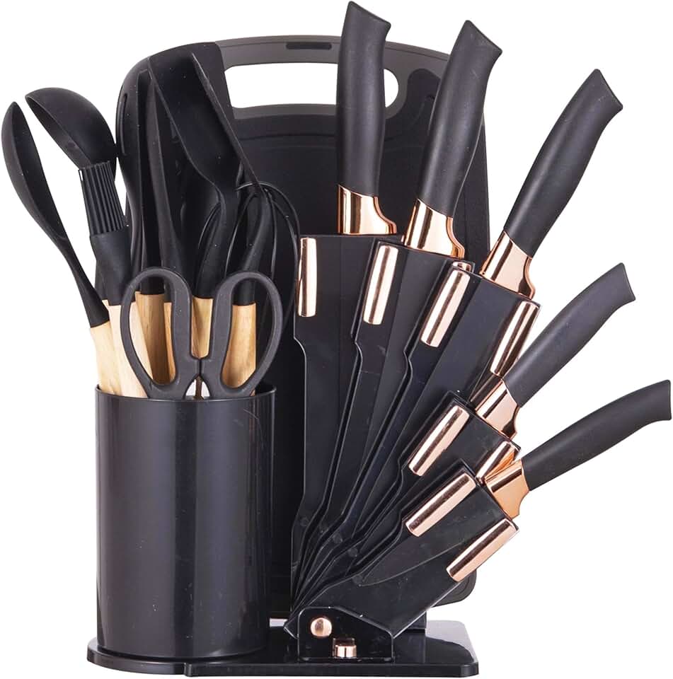 19-Piece Heat-Resistant Kitchen Utensil and Knife Set