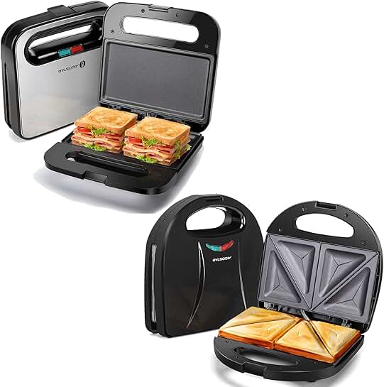 2-Sandwich Maker with Non-Stick Plates