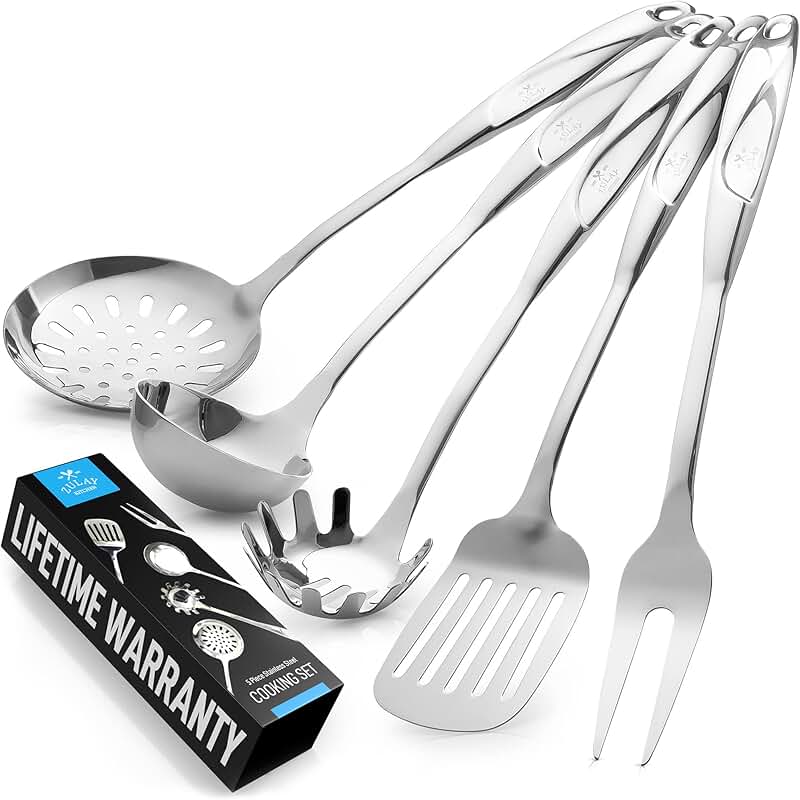 Set of 7 Acacia Wood Cooking Utensils
