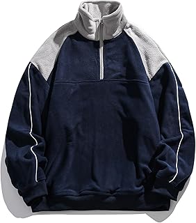 Men's Oversized Quarter Zip Fleece Sweatshirt