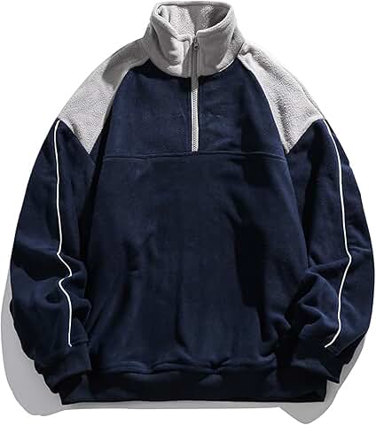 Men's Oversized Quarter Zip Fleece Sweatshirt
