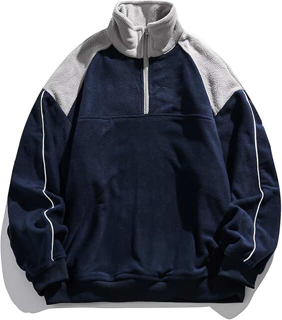 Men's Oversized Quarter Zip Fleece Sweatshirt