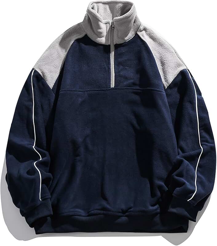 Men's Oversized Quarter Zip Fleece Sweatshirt