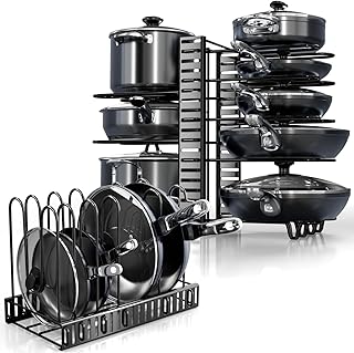 8-Tier Adjustable Under Cabinet Pot and Pan Organizer