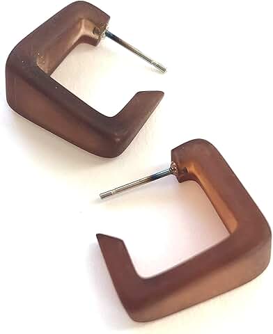 Lightweight Handmade Square Hoop Earrings for Women