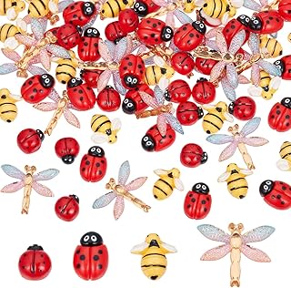 80 Pcs Colorful Bee and Insect Resin Embellishments