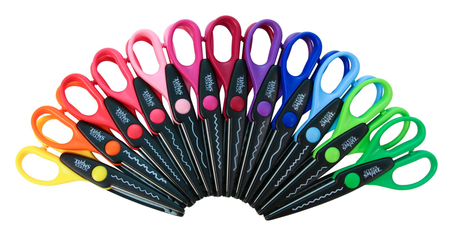 Set of 12 assorted color paper edger scissors