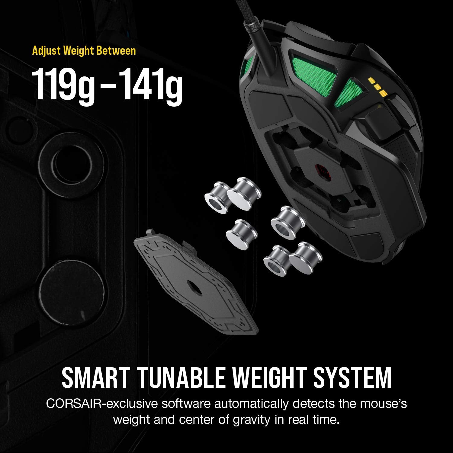 Nightsword RGB - Comfort Performance Tunable FPS/MOBA Optical Ergonomic Gaming Mouse with Backlit RGB LED, 18000 DPI, Black