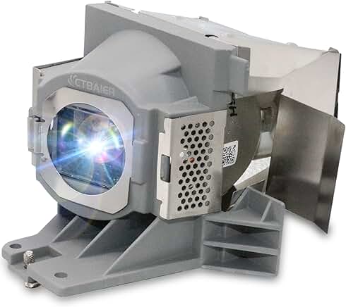 Replacement projector lamp bulb with housing