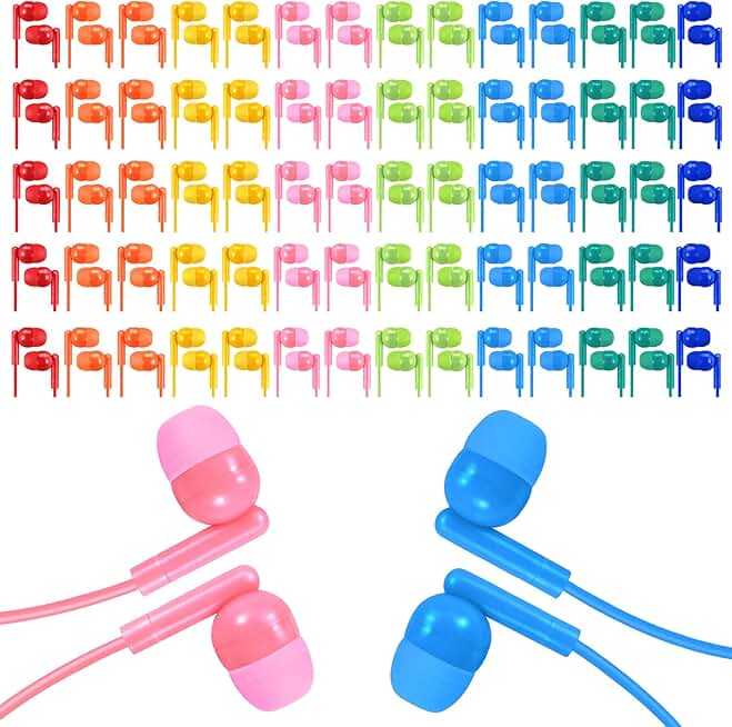 150 Pack Kids Wired Earbuds for School and Computers