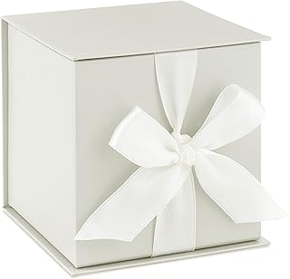 Small Grey and White Gift Box with Bow