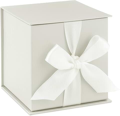 Small Grey and White Gift Box with Bow