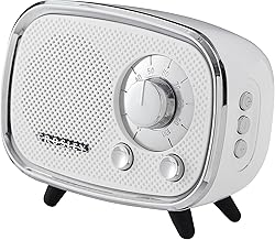 White portable rechargeable Bluetooth speaker