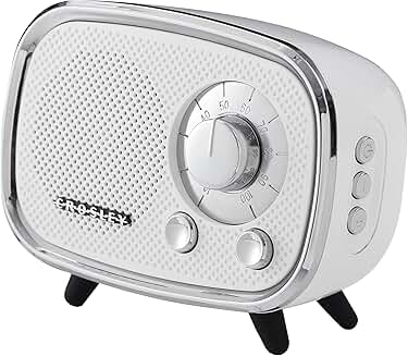 White portable rechargeable Bluetooth speaker