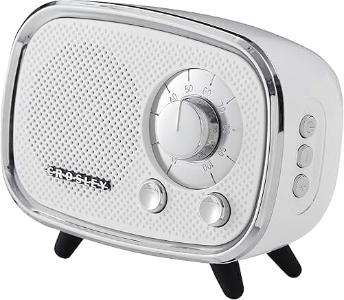 White portable rechargeable Bluetooth speaker
