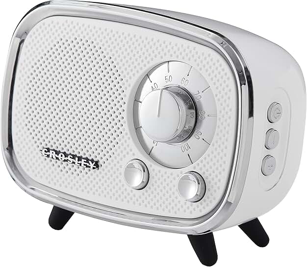 White portable rechargeable Bluetooth speaker