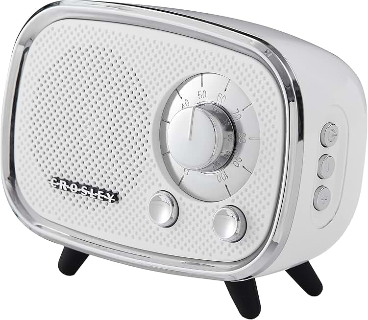 White portable rechargeable Bluetooth speaker