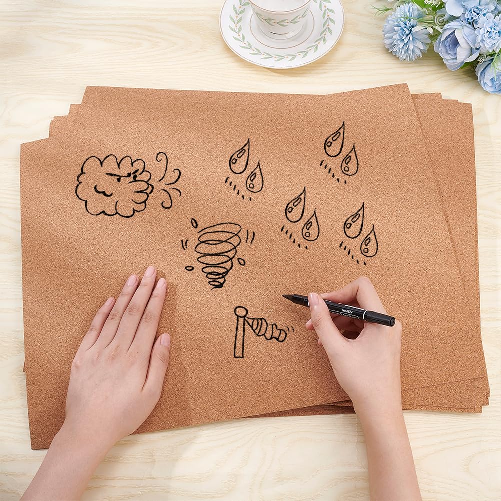 10 Pack Self-Adhesive Cork Sheets 1mm Thick