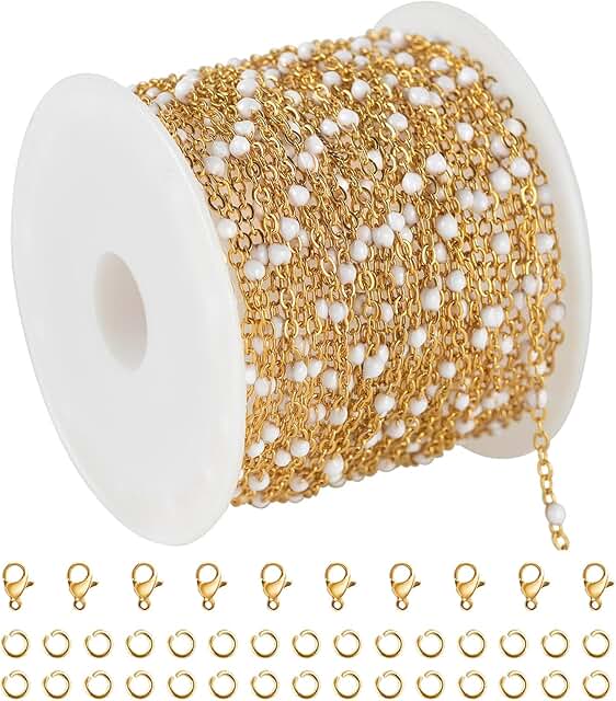 16.4 Feet Gold Beaded Chain for Jewelry Making