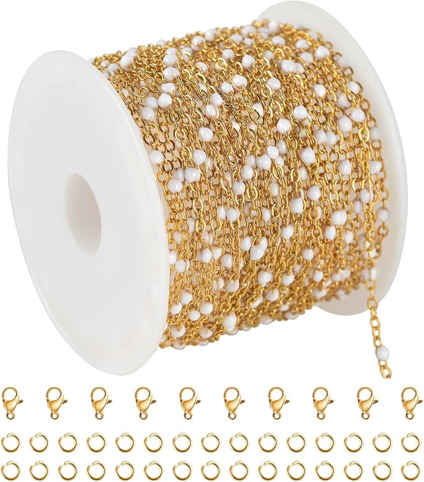 16.4 Feet Gold Beaded Chain for Jewelry Making