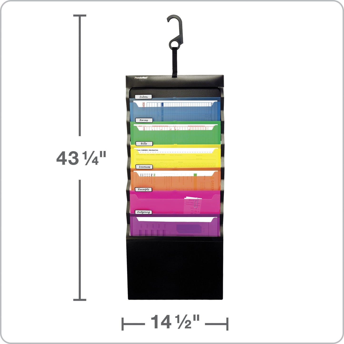 Hanging Wall Organizer with Color Folders