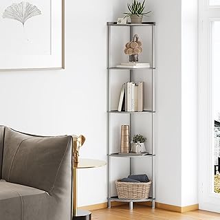 5-Tier Corner Shelf Stand for Living Room and Bedroom
