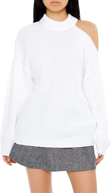 Women's Asymmetrical Open-Shoulder Sweater
