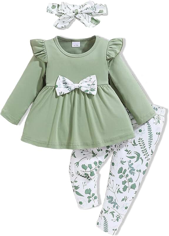 Baby Girl Summer Clothes with Ruffle Shirt and Headband