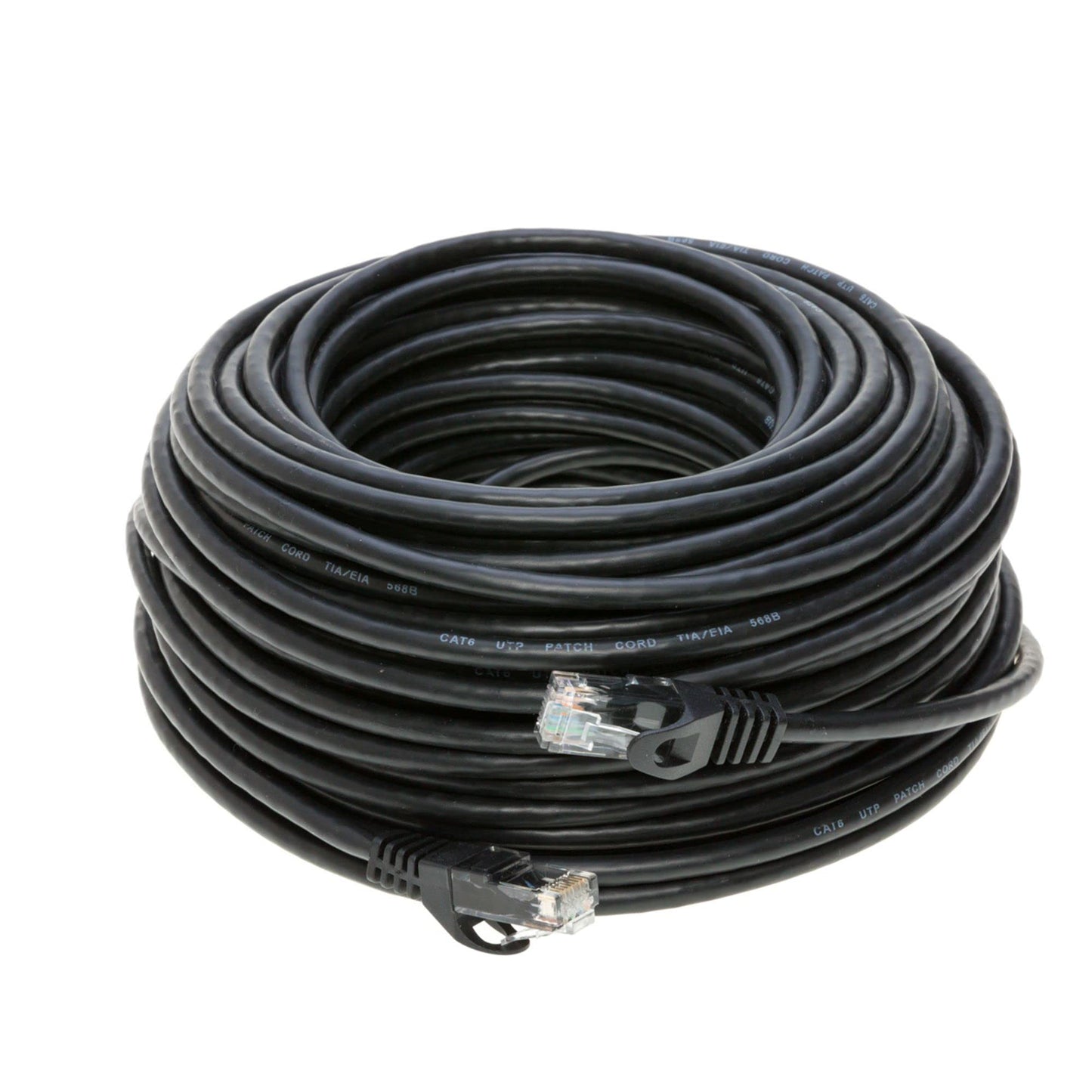 100ft Black Cat5e Ethernet Network Patch Cable Internet Wire for Modem, Router, Pc, TV, Consoles