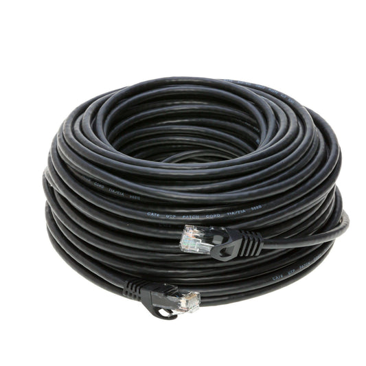 100ft Black Cat5e Ethernet Cable for Modem, Router, PC, TV, Consoles