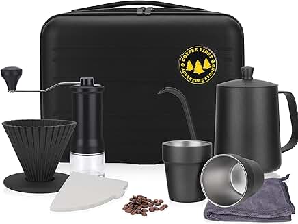 Travel Pour Over Coffee Kit for Camping and Gifts