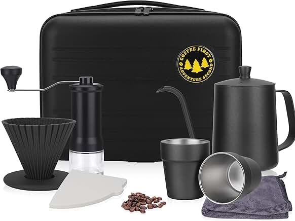 Travel Pour Over Coffee Kit for Camping and Gifts
