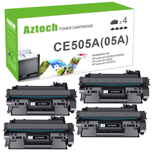 Black toner cartridge replacement for HP P2035 and P2055 printers, 4-pack