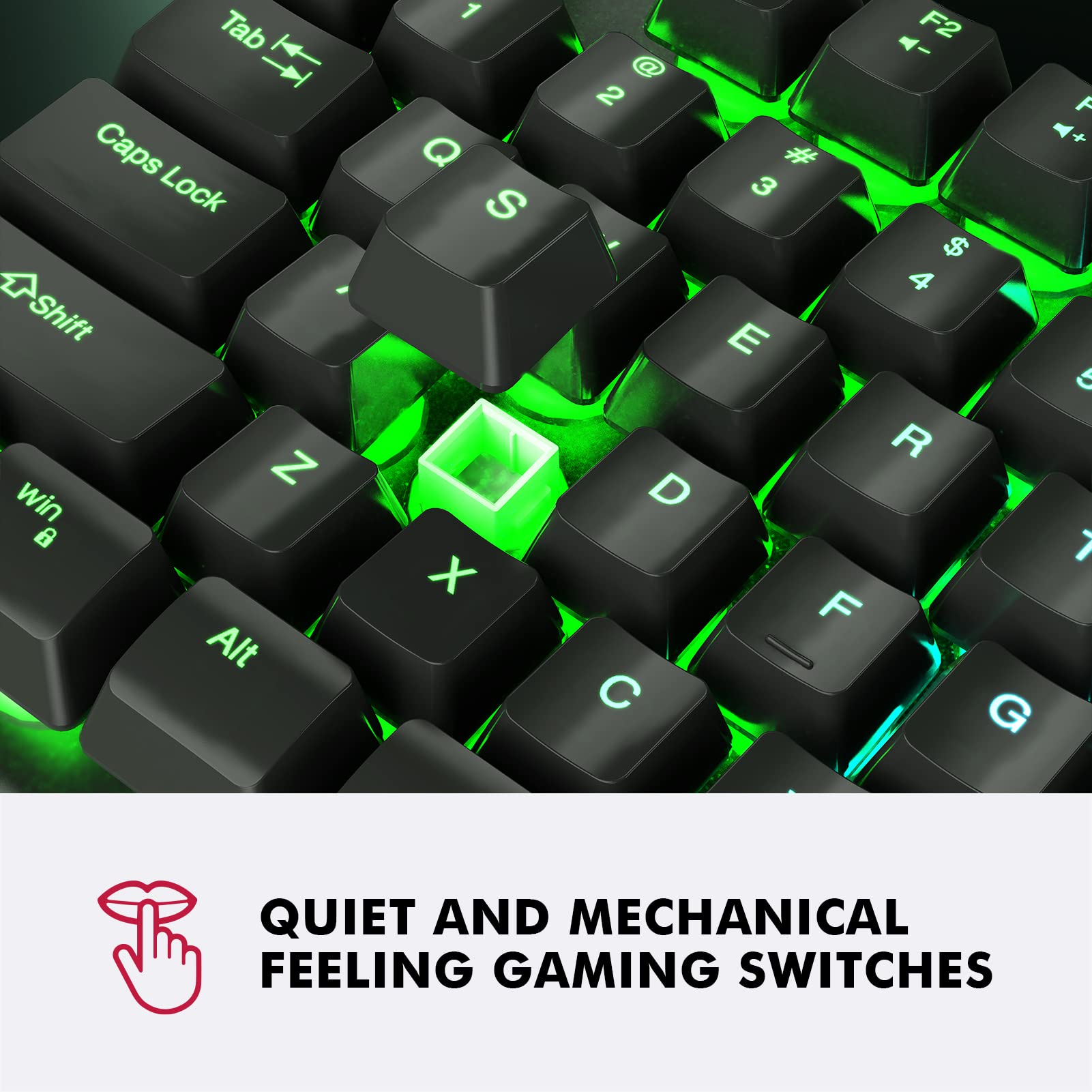 K10 Gaming Keyboard, RGB Backlit, Spill-Resistant Design, Multimedia Keys, Quiet Silent USB Membrane Keyboard for Desktop, Computer, PC (Black)