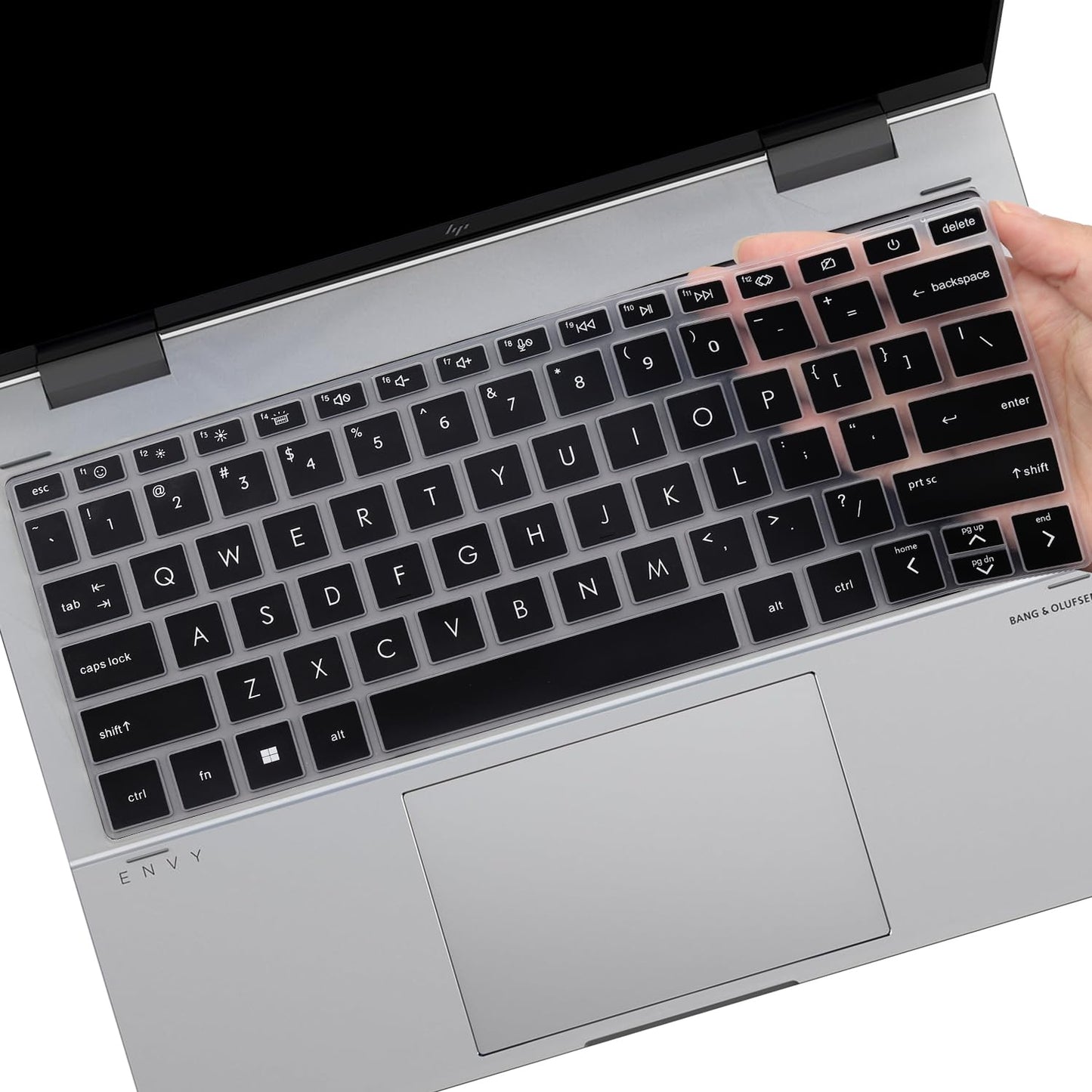 Black keyboard cover for 16-inch laptop with US English layout